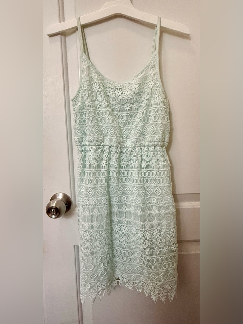 H&M Mini Lace Dress in Mint Green Size XS